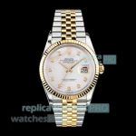 B Factory Swiss Replica Rolex Datejust MOP Diamond Dial Yellow Gold Two-Tone Watch 